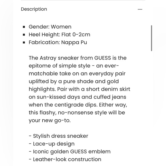 Women’s GUESS Astray Sneaker in White size 10 - Picture 9 of 9